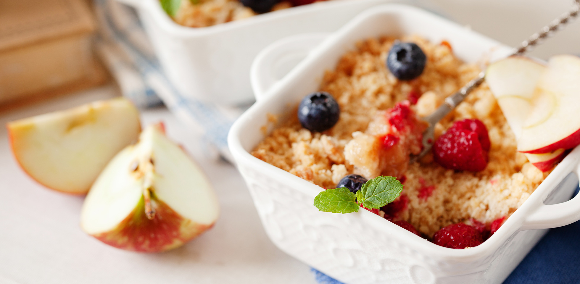 veganer apfel crumble