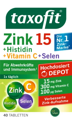 Zink 15 + Histidin + Vitamin C + Selen von TAXOFIT