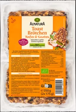 Bio Hafer & Saaten Toastbrötchen von ALNATURA