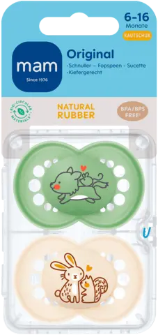 Original Schnuller matt Latex 6-16 Monate von MAM