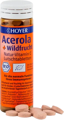 Bio Acerola & Wildfrucht Lutschtabletten von HOYER