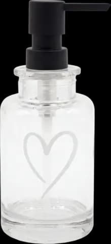 Seifenspender mit Herzdesign Glas klar/weiß von SOAPLAND