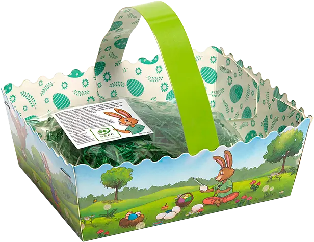 Papp-Körbchen mit Gras Maxi bunt von HEITMANN