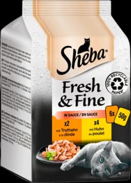 Portionsbeutel Multipack Fresh & Fine in Sauce mit Huhn und Truthahn 6 x 6 x 50g von SHEBA