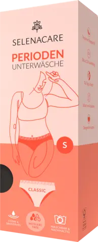Periodenunterwäsche Slip Classic schwarz Gr. S von SELENACARE