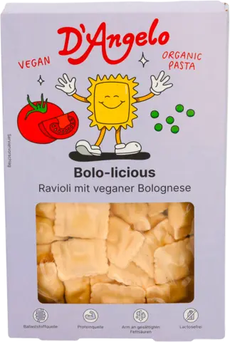Bio Ravioli Bolo-licious vegan von D`Angelo Pasta
