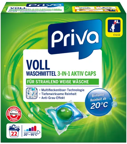 Vollwaschmittel 3in1 Aktiv Caps von PRIVA