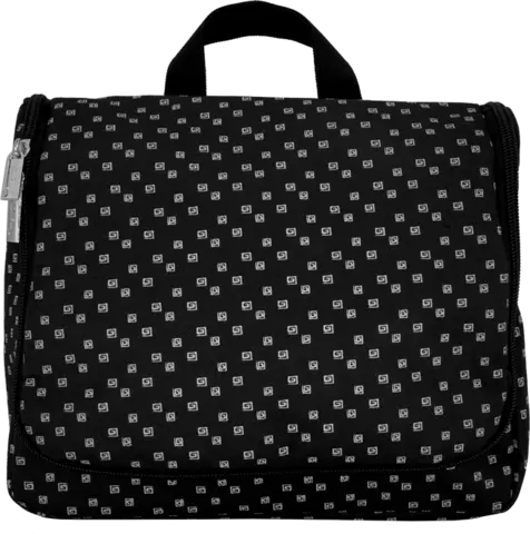 Kulturtasche zum Aufhängen Polyester schwarz/weiß gemustert von SOAPLAND