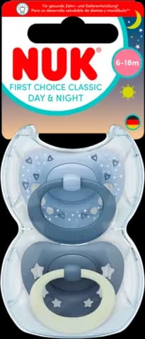 Silikon-Schnuller First Choice Classic Day&Night 6-18 Monate von NUK