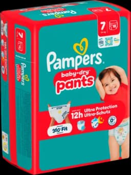 Baby Dry Pants Windeln Größe 7 von PAMPERS
