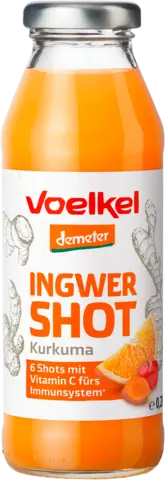 Demeter Shot Ingwer & Kurkuma mit Orangensaft von VOELKEL