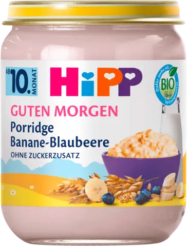 Bio Frühstücks-Porridge Banane-Blaubeere Haferbrei ab 10. Monat von HIPP