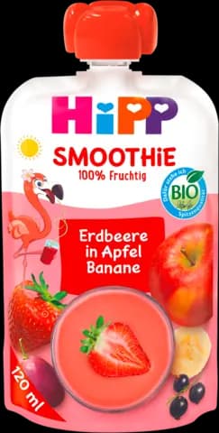 Bio Smoothie Erdbeere in Apfel-Banane ab 1 Jahr von HIPP