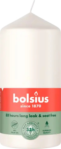 Stumpenkerze wolkiges weiß 120 x 58 mm von BOLSIUS