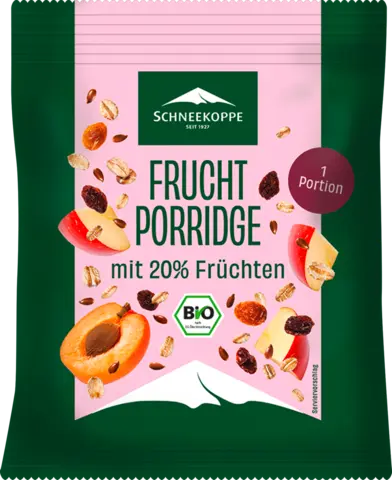 Bio Frucht Porridge mit Leinsamen von SCHNEEKOPPE