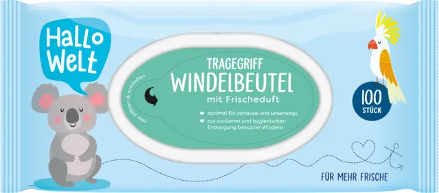 Tragegriff-Windelbeutel von HALLO WELT