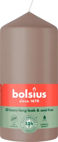 Stumpenkerze taupe 120 x 58 mm von BOLSIUS