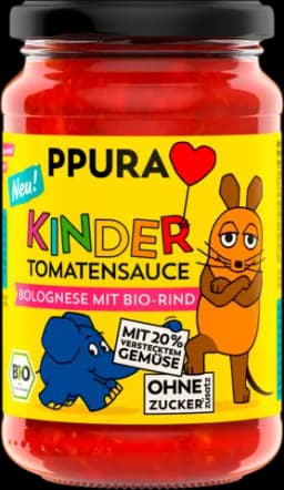 Bio Sugo Kinder Bolognese mit extra Gemüse von PPURA