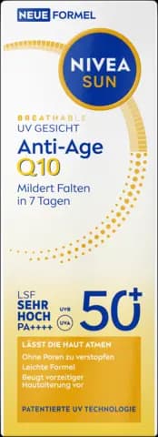 Sun Breathable UV Gesicht Anti-Age Q10 LSF50+ von NIVEA