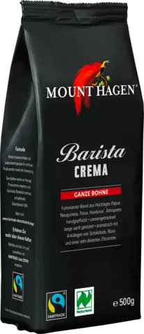 Bio Barista Crema ganze Bohne von MOUNT HAGEN