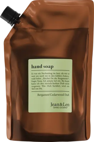 Handseife Bergamot/Cedarwood Nachfüllpack von JEAN & LEN