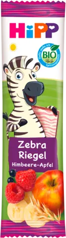 Bio Früchte Riegel Zebra Himbeere in Banane-Apfel von HIPP