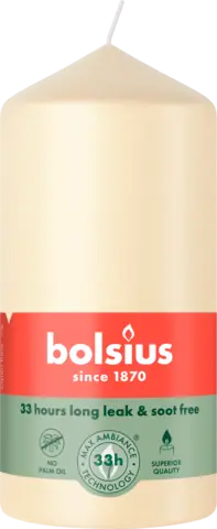 Stumpenkerze weiche Perle 120 x 58 mm von BOLSIUS