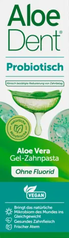 Gel-Zahnpasta ohne Fluorid Probiotic Aloe Vera von AloeDent