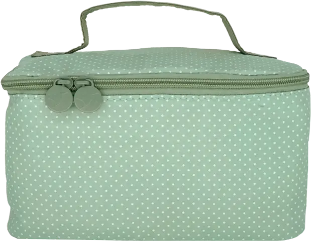 Kosmetikbox Polka-Dots mint/weiß von SOAPLAND