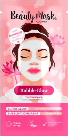 Crazy Cactus Bubble Tuchmaske mit Kaktus und Wasserlilie von BEAUTY MASK