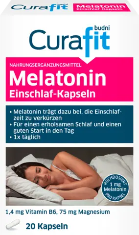 Melatonin Schneller Einschlafen Kapseln von CURAFIT