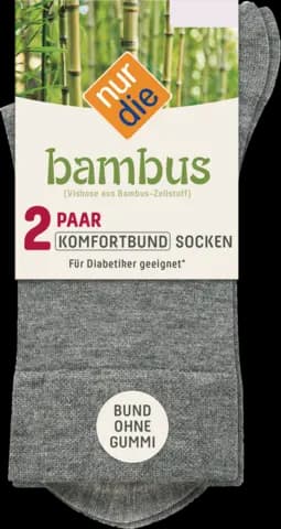 486827 Damen Bambus* Komfort Socke 2er 39-42 / 354 hellgraumel. von NUR DIE