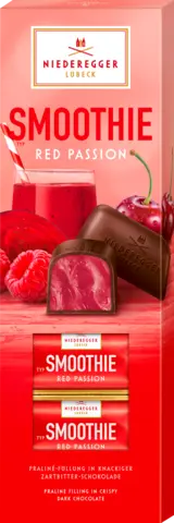 Typ Smoothie Red Passion in Zartbitter-Schokolade von NIEDEREGGER