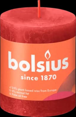 Stumpenkerze Rustik rot von BOLSIUS