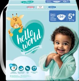 Windel Gr. 5+ Junior 12-17 kg von HELLO WORLD