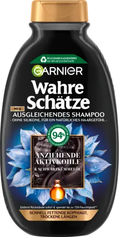 Wahre Schätze Ausgleichendes Shampoo Aktivkohle von WAHRE SCHÄTZE