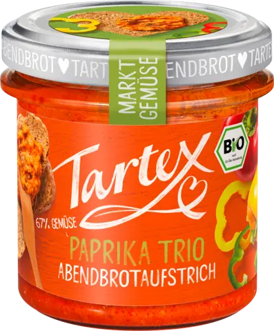 Bio Markt-Gemüse Brotaufstrich Paprika Trio von TARTEX