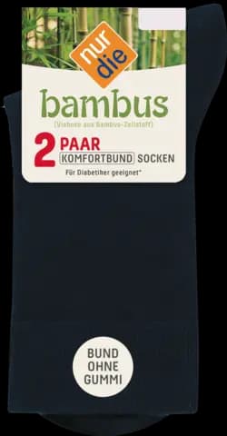 486827 Damen Bambus* Komfort Socke 2er 35-38 / 940 schwarz von NUR DIE