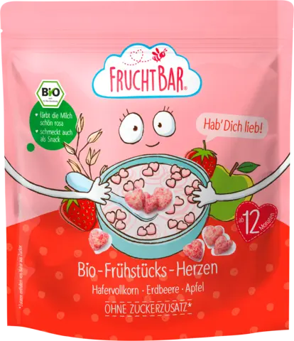 Bio Frühstücks-Herzen Hab' Dich lieb ab 12 Monaten von FRUCHTBAR