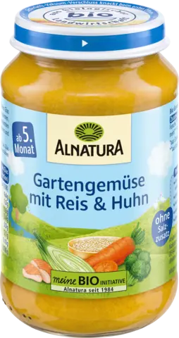 Bio Gartengemüse mit Reis & Huhn ab 5. Monat von ALNATURA