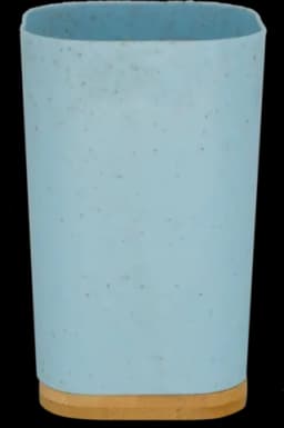 Mundbecher Polypropylen/Weizenstroh/Bambus blau/beige von SOAPLAND