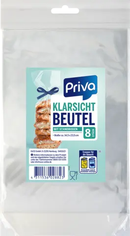 Klarsichtbeutel groß von PRIVA
