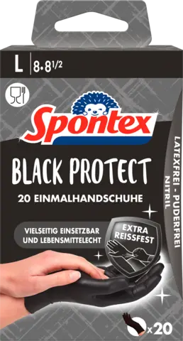 Black Protect Handschuhe Gr. 8-8,5 von SPONTEX