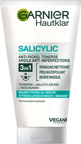 Hautklar 3 in 1 Tonerde Reinigung + Peeling + Maske von GARNIER