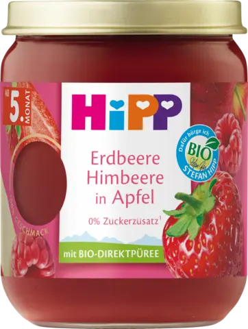Bio Erdbeere Himbeere in Apfel ab 5. Monat von HIPP