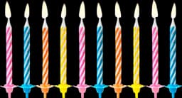 PartyDeco Geburtstagskerzen Mix 6cm 10ST von DIV.SAISONMARKEN