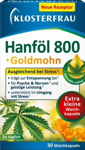 Hanföl 800 + Goldmohn Kapseln von KLOSTERFRAU