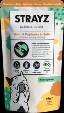 Bio Katze Huhn & Pastinake in Soße von STRAYZ