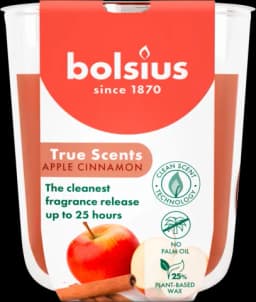 Duftkerze Apfel-Zimt hellbraun von BOLSIUS