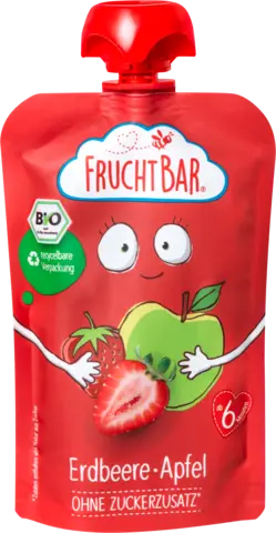 Bio Quetschie Erdbeere, Apfel ab 6 Monaten von FRUCHTBAR